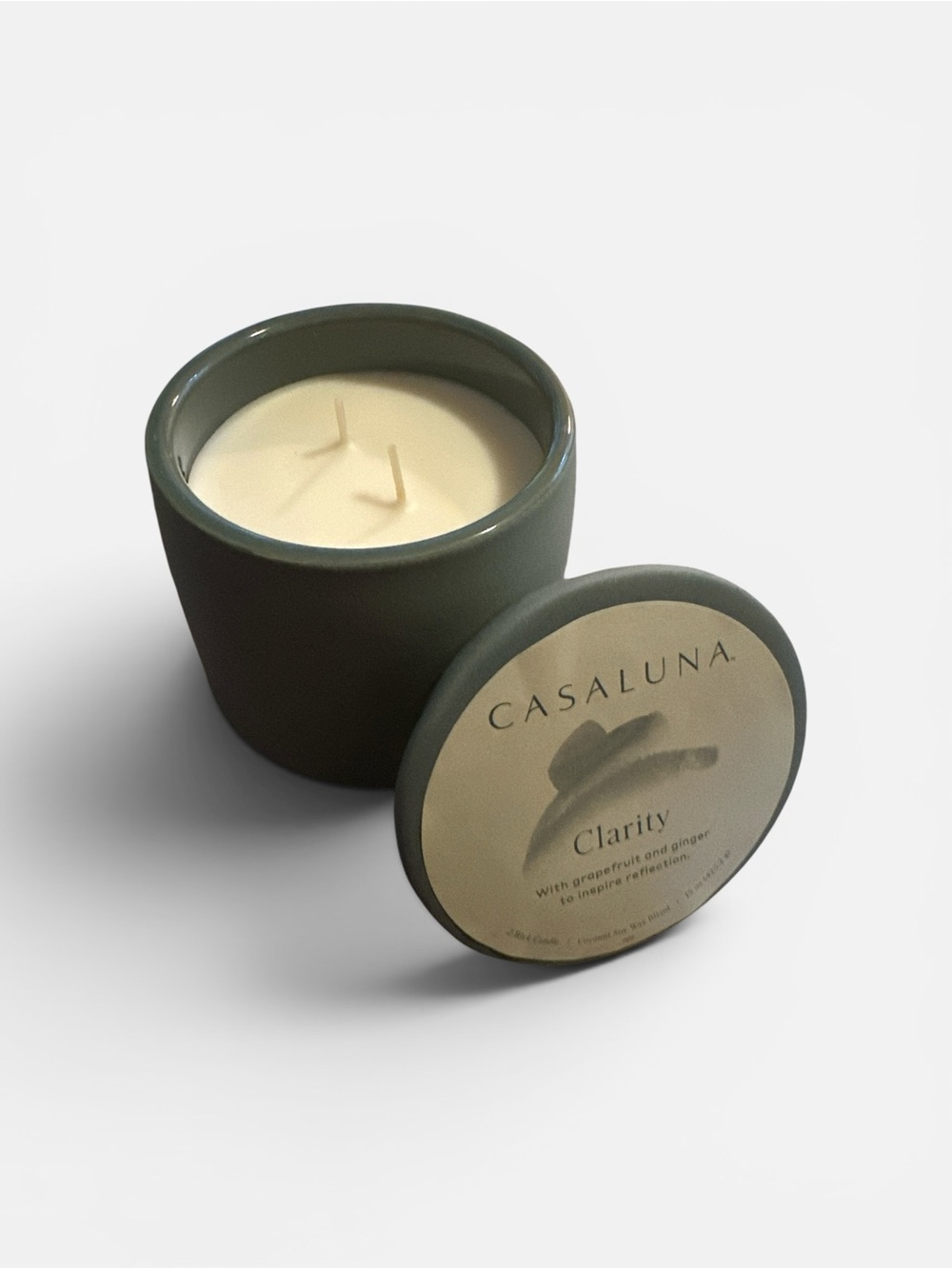 Casaluna Clarity Grapefruit Ginger 15 oz 2-Wick Coconut Soy Candle